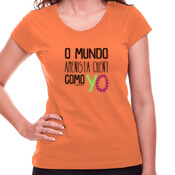 "O MUNDO AMENISTA CHENT COMO YO" Chambreta muller m/curta