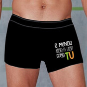 "O MUNDO AMENISTA CHEN COMO TÚ" Calzonziello bóxer fosco