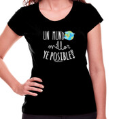 "UN MUNDO MILLOR YE POSIBLE" Chambreta Muller m/curta