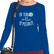 "UN MUNDO MILLOR YE POSIBLE" Chambreta Muller m/larga
