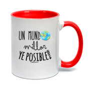 "UN MUNDO MILLOR YE POSIBLE" Taza color