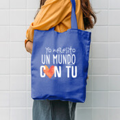 "UN MUNDO CON TU" bolsa TOTE cotó