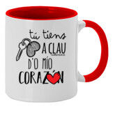 "TÚ TIENS A CLAU D'O MÍO CORAZÓN" Taza color interior