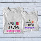 "O MÍO FILLO SE CLAMA - O MÍO PAI SE CLAMA" Pack 2 chambretas personalizables