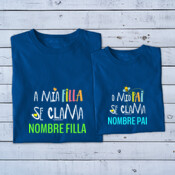 "A MÍA FILLA SE CLAMA - O MÍO PAI SE CLAMA" Pack 2 chambretas personalizables