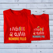 "O MÍO FILLO SE CLAMA - O MÍO PAI SE CLAMA" Pack 2 chambretas personalizables