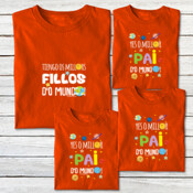"TIENGO OS MILLORS FILLOS D'O MUNDO - YES O MILLOR PAI D'O MUNDO" Pack 4 chambretas m/curta