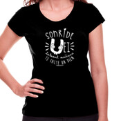"SONRIDE UEI TALMENT MAÑANA TE FALTE UN DIEN" Chambreta Muller m/curta